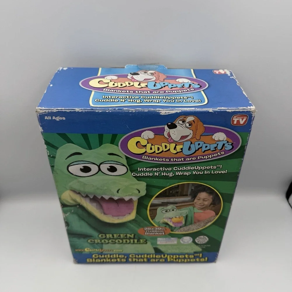 Cuddleuppets Puppet Blanket Alligator Crocodile 28x39 Green Jay @ Play